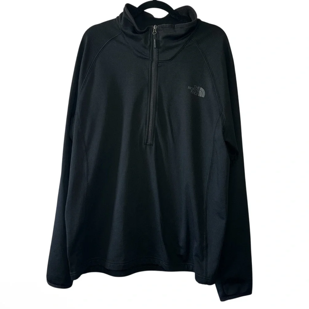The North Face Black Grid Fleece 1/2 Zip Pullover Outerwear Jacket- Size XL